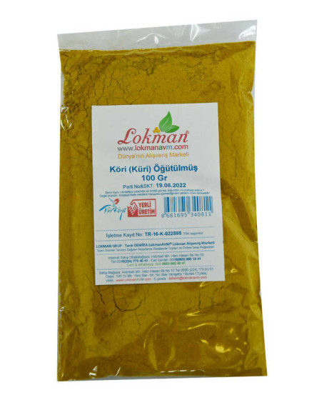 Köri Öğütülmüş Baharat Karışımı Küri Curry 100 Gr Paket
