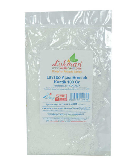 Lavabo Açıcı Boncuk Kostik 100 Gr Paket