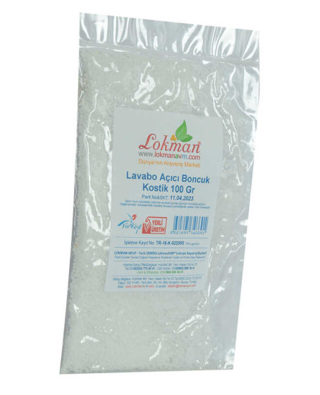 Lavabo Açıcı Boncuk Kostik 100 Gr Paket