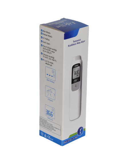 Temassız Ateş Ölçer Kızıl Ötesi Vücut ve Alından Termometre Pilli FT-100B Temassız Ateş Ölçer Kızıl Ötesi Vücut ve Alından Termometre Pilli FT-100B