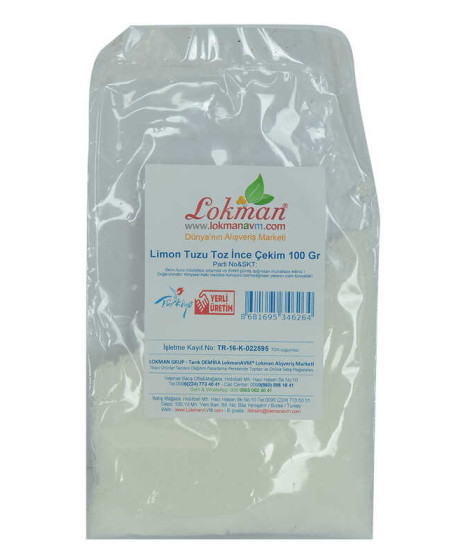 Limon Tuzu Toz İnce Çekim 100 Gr Paket