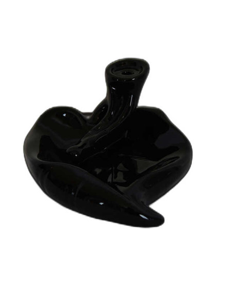 Geri Akış Buhurdanlık Tütsülük Seramik Kalp Siyah Backflow C0888
