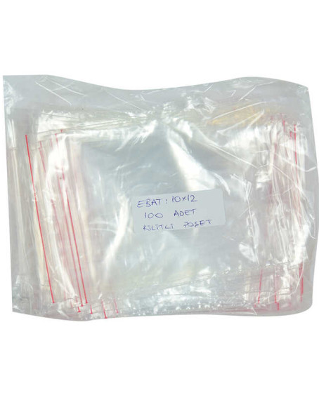 Kilitli Naylon Torba Poşet 10X12 Cm Şeffaf 100 Adet 1 Paket