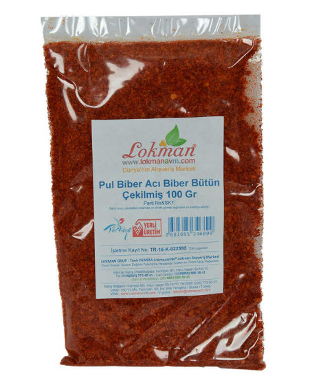 Pul Biber Çok Acı Biber Zehir Acı Bütün Biber Çekilmiş 100 Gr Paket Pul Biber Çok Acı Biber Zehir Acı Bütün Biber Çekilmiş 100 Gr Paket