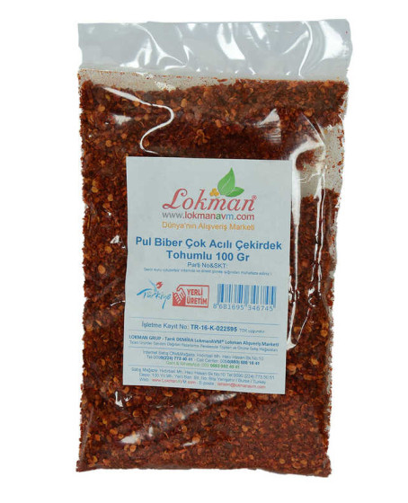 Pul Biber Çok Acılı Çekirdek Tohumlu 100 Gr Paket