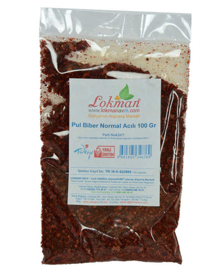 Pul Biber Normal Acılı 100 Gr Paket