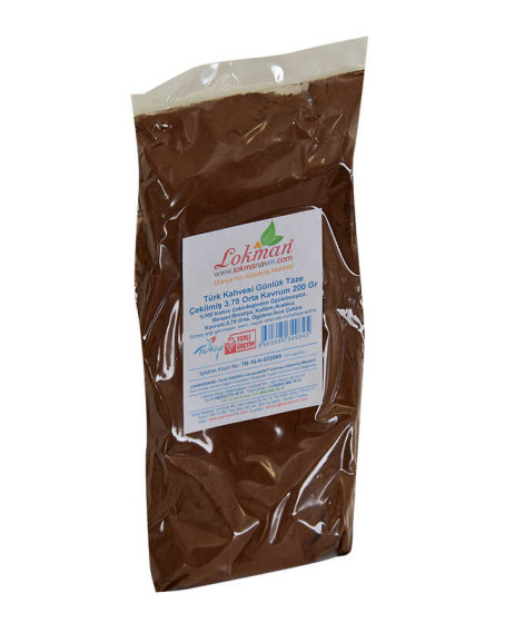 Türk Kahvesi Günlük Taze Çekilmiş 3.75 Orta Kavrum 200 Gr Paket