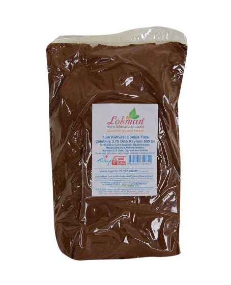 Türk Kahvesi Günlük Taze Çekilmiş 3.75 Orta Kavrum 500 Gr Paket