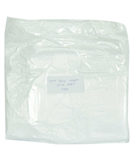 Ekonomik Orta Boy Atlet Hışır Poşet 43X25 Cm İnce Beyaz 250 Adet 1 Paket
