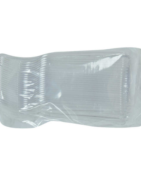 Lüks Çatal Sert Plastik Şeffaf 50 Adet 1 Paket