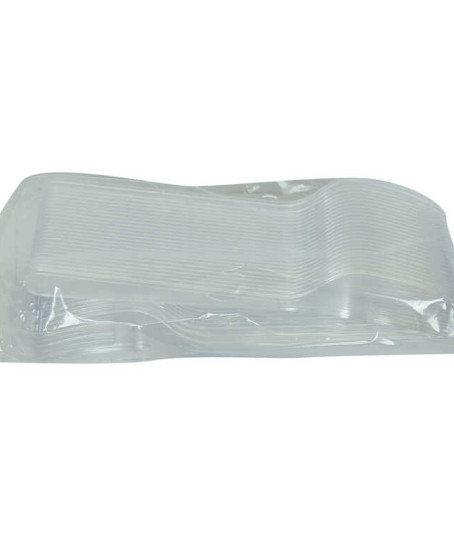 Lüks Çatal Sert Plastik Şeffaf 50 Adet 1 Paket