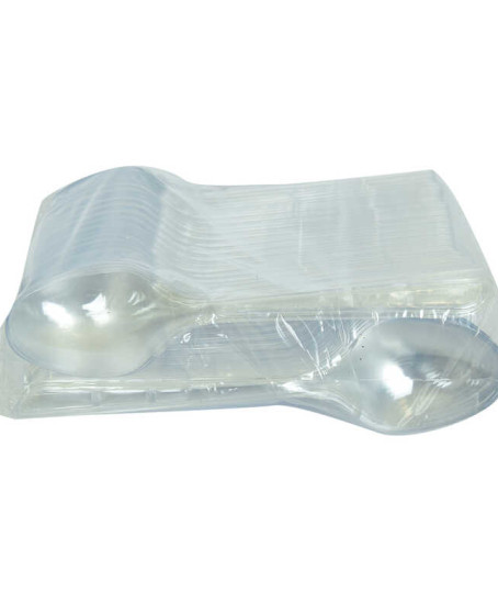 Lüks Kaşık Sert Plastik Çorba Kaşığı 1654 mm Şeffaf 100 Adet 1 Paket