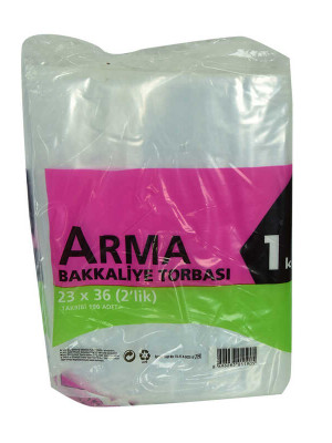 Naylon Torba Arma Şeffaf Bakkaliye Kuruyemiş Şeker Torbası 23x36 (2 lik ) Takribi 190 Adet 1000 Gr