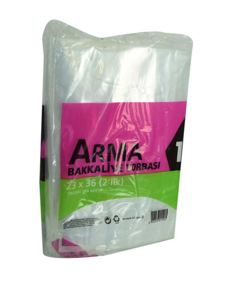 Naylon Torba Arma Şeffaf Bakkaliye Kuruyemiş Şeker Torbası 23x36 (2 lik ) Takribi 190 Adet 1000 Gr