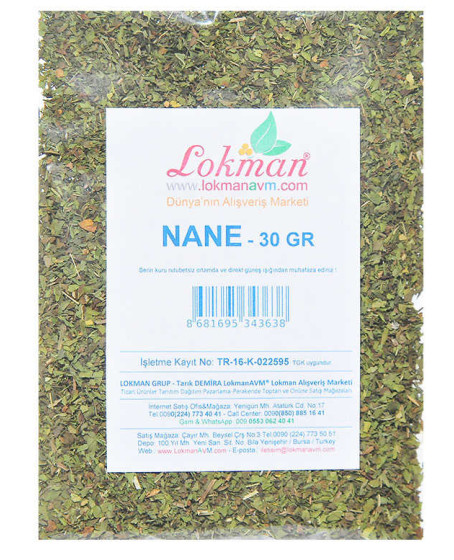 Nane Doğal Yemeklik 30 Gr Paket