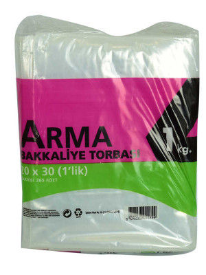 Naylon Torba Arma Şeffaf Bakkaliye Kuruyemiş Şeker Torbası 20x30 (1 lik ) Takribi 265 Adet 1000 Gr