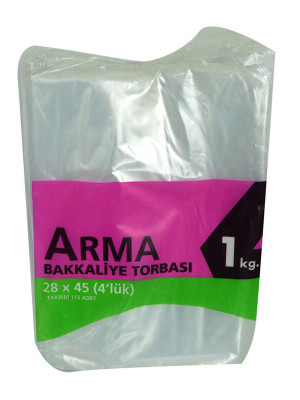 Naylon Torba Arma Şeffaf Bakkaliye Kuruyemiş Şeker Torbası 28x45 (4 lük ) Takribi 115 Adet 1000 Gr