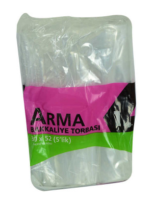 Naylon Torba Arma Şeffaf Bakkaliye Kuruyemiş Şeker Torbası 30x52 (5 lik ) Takribi 85 Adet 1000 Gr