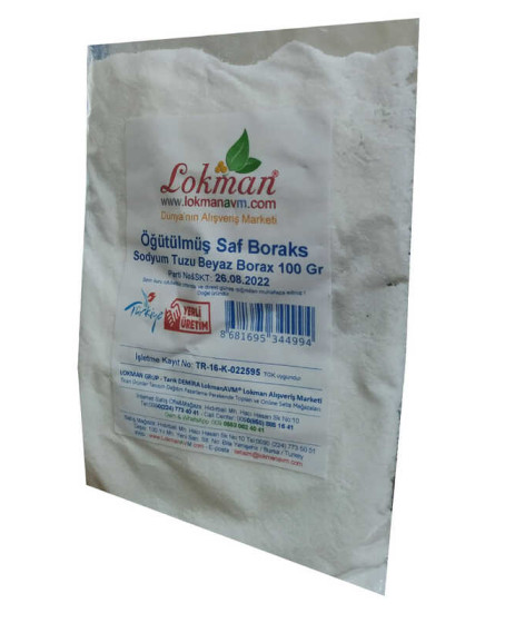 Öğütülmüş Saf Boraks Sodyum Tuzu Beyaz Borax 100 Gr