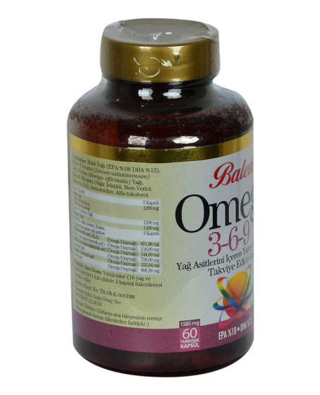 Omega 3-6-9 1585 Mg x 60 Yumuşak  EPA-18 DHA-12