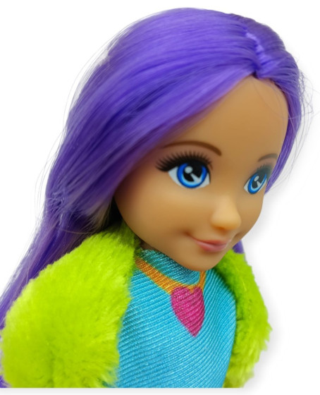Ankiki Moda İkonu Bebek Figür 13 cm  - Mor Saçlı Hip-Hop Rüzgarı  - 1 ADET