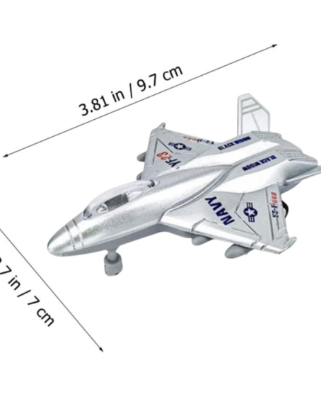 Çek Bırak Mini Metal Uçak - Gri - 1 ADET
