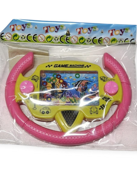 Direksiyonlu Su Oyunu - Halka Geçirmeli - Fidget Oyuncak - Pembe - 1 ADET