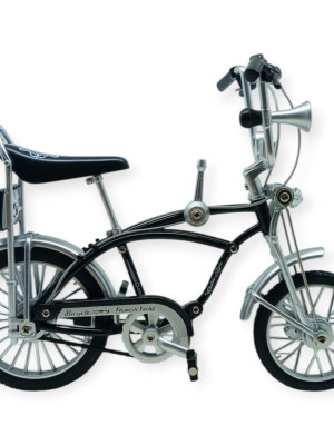 Model Araçlar -1:8 Metal Retro Pinokyo Bisiklet - Die -Cast 17 cm - Siyah - 1 ADET