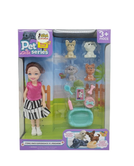 Pet Shop - Bebekli Köpek Bakım Seti - 7722-3 - Esmer - 1 ADET Pet Shop - Bebekli Köpek Bakım Seti - 7722-3 - Esmer - 1 ADET