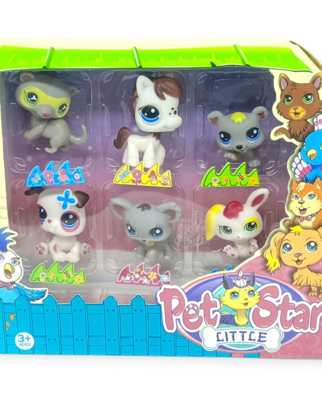 Pet Star Little 6'lı Sevimli Hayvanlar Figür Seti - 4 - 1 ADET