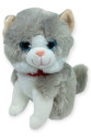 Sesli Peluş Kedi 25 cm - Gri - 1 ADET