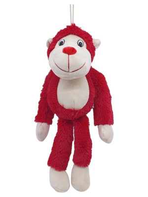 Peluş Maymun 40 cm - Yumuşak Peluş - G5501 - Kırmızı - 1 ADET