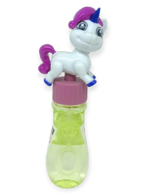Sevimli Unicorn Figürlü Baloncuk Şişesi - Eğlenceli Köpük Çıkartma Oyuncak - Beyaz - 1 ADET