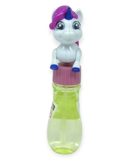 Sevimli Unicorn Figürlü Baloncuk Şişesi - Eğlenceli Köpük Çıkartma Oyuncak - Beyaz - 1 ADET
