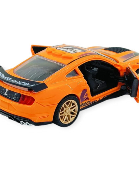Spor Araba GT-500 Sürtmeli Işıklı Sesli Turuncu Plastik 18cm - 1 ADET