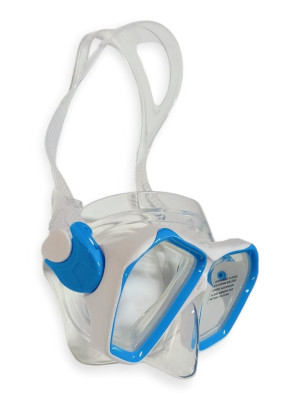 Tempered Camlı Premium Silikon Dalış Maskesi ve Snorkel Yetişkin - Mavi - 1 ADET