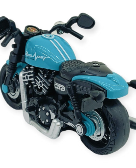 Sürtmeli Işıklı Sesli Chopper Motor Turkuaz 15cm - 1 ADET