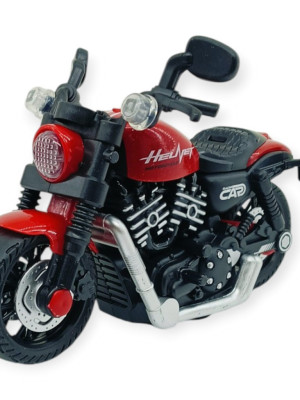Sürtmeli Işıklı Sesli Chopper Motor Kırmızı 15cm - 1 ADET