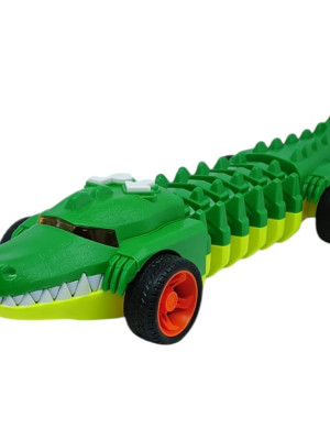 Timsah Araba - Otomatik Hareketli Sesli Işıklı 32 cm - Yeşil Timsah - 1 ADET