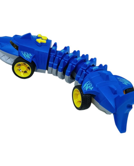 Köpekbalığı Araba - Otomatik Hareketli Sesli Işıklı 32 cm - Mavi Köpekbalığı - 1 ADET