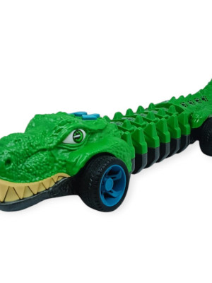 Timsah Araba - Otomatik Hareketli Sesli Işıklı 32 cm - Yeşil Gerçekçi Timsah - 1 ADET