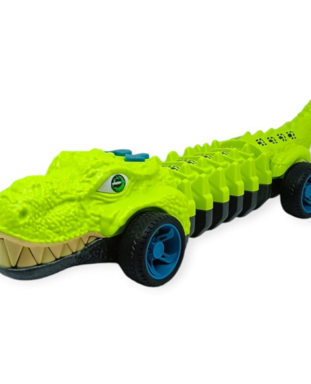 Timsah Araba - Otomatik Hareketli Sesli Işıklı 32 cm - Açık Yeşil Timsah - 1 ADET