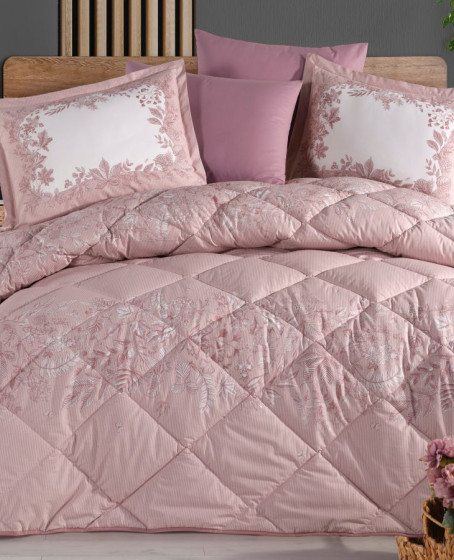 Çift Kişilik Ranforce Yorgan Seti Serel Pembe Çift Kişilik Ranforce Yorgan Seti Serel Pembe