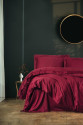 Elegant Bordo Çift Kişilik Saten Nevresim Takımı