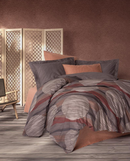 Modern Çift Kişilik Nevresim Takımı Fluss Tarçın 8680108078396 Modern Çift Kişilik Nevresim Takımı Fluss Tarçın 8680108078396
