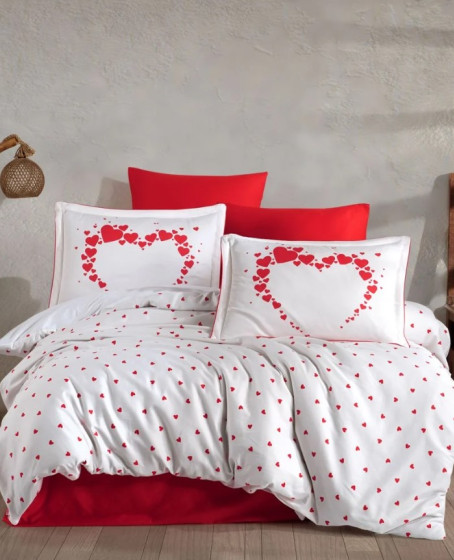 Çift Kişilik Saten Nevresim Amore Beyaz Çift Kişilik Saten Nevresim Amore Beyaz