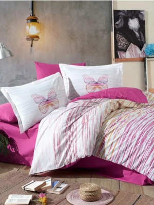 Kingsize Poplin Nevresim Eldora Fuşya Kingsize Poplin Nevresim Eldora Fuşya