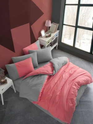 Kingsize Poplin Nevresim Diamond Koral Kingsize Poplin Nevresim Diamond Koral