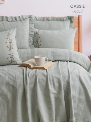 Şaheser Home Collection Yatak Örtüsü Çift Kişilik Cassie Mint