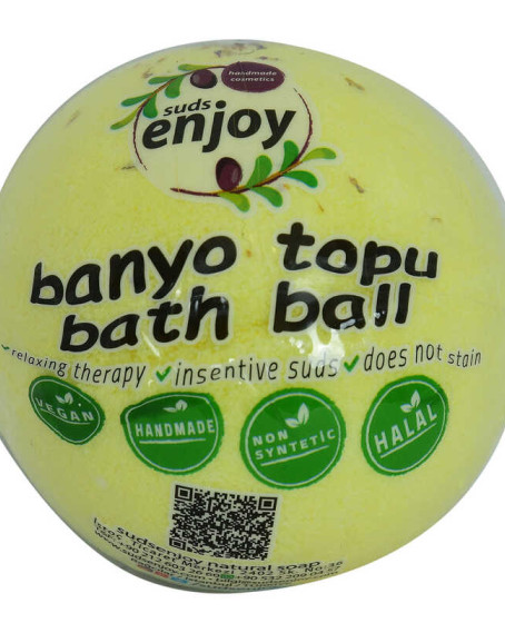 Papatyalı El Yapımı Banyo Küvet Topu Sabunu Sarı 90-120 Gr